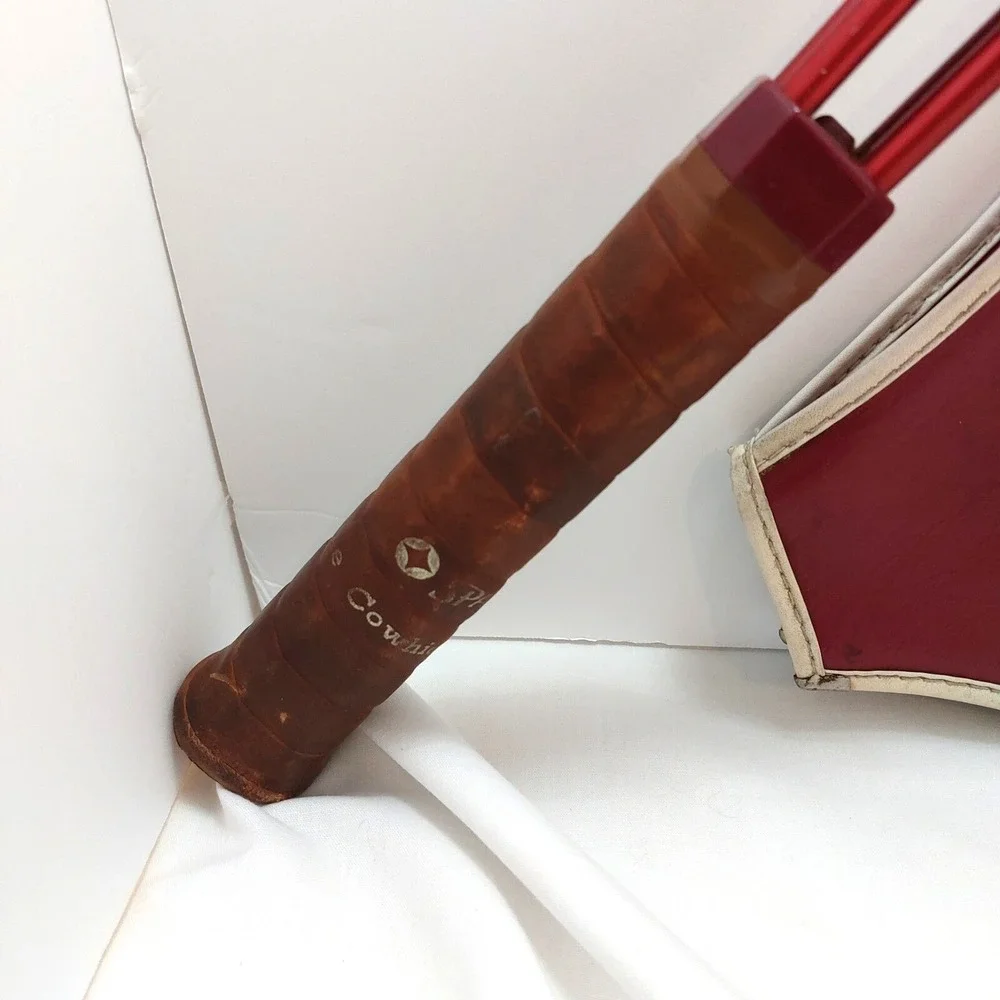 VTG SPAULDING RIVIERA Tennis Racket Cowhide grip 52-2458 W/ Zipper Cover‎